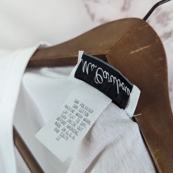 Vintage T Shirt Women 3X White 90s Zebra Leopard Tiger Animal Floral Lily Crew - Picture 10 of 11